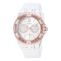 Reloj Guess Silicona Blanca con detalles oro rosa U1050L2